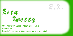 rita kmetty business card